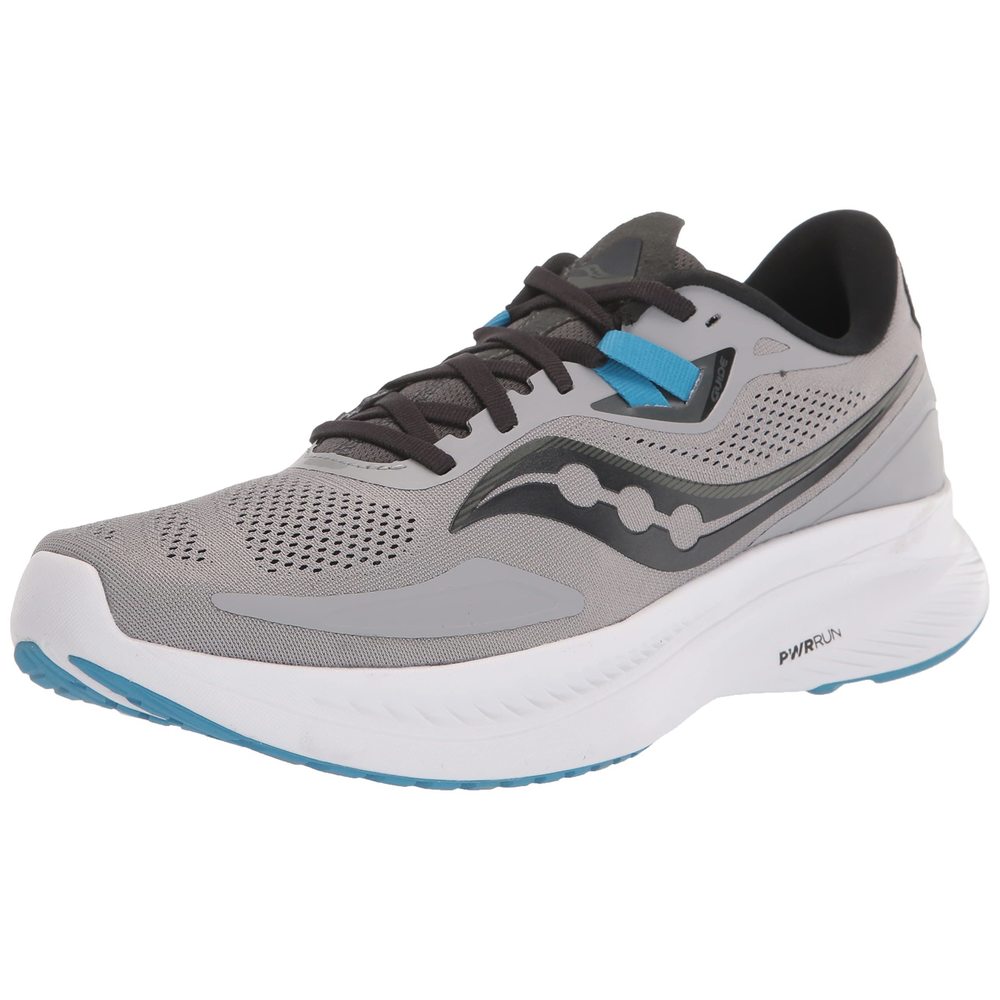 Saucony Men's Guide 15 Running Shoe, Alloy/Topaz, 12